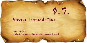 Vavra Tonuzóba névjegykártya
